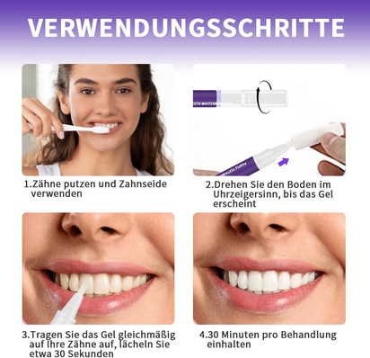 Zahnaufhellung Bleaching Stift, Purple Teeth Whitening Pen, Zähne Aufhellen, Schnelles Entfernen Aller Flecken, Zahnbleaching (3 Stück)